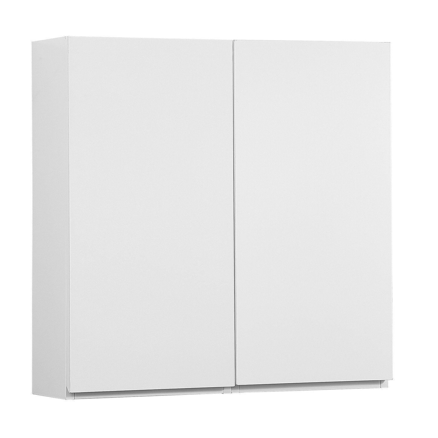 Module de rangement fermé WILL - Meuble haut Salle de Bain 1 porte - Décor Chêne ou Blanc Laqué
