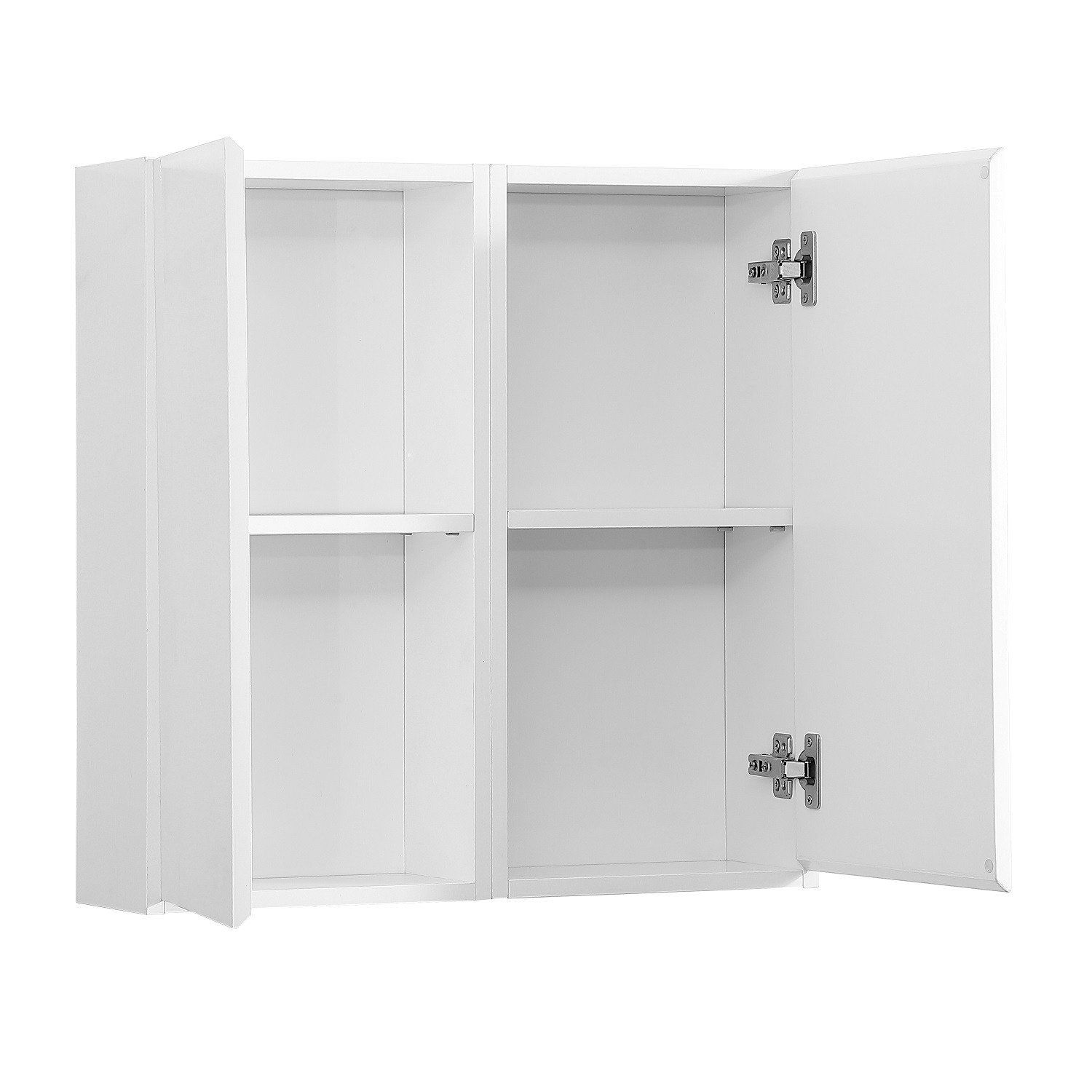 Module de rangement fermé WILL - Meuble haut Salle de Bain 1 porte - Décor Chêne ou Blanc Laqué