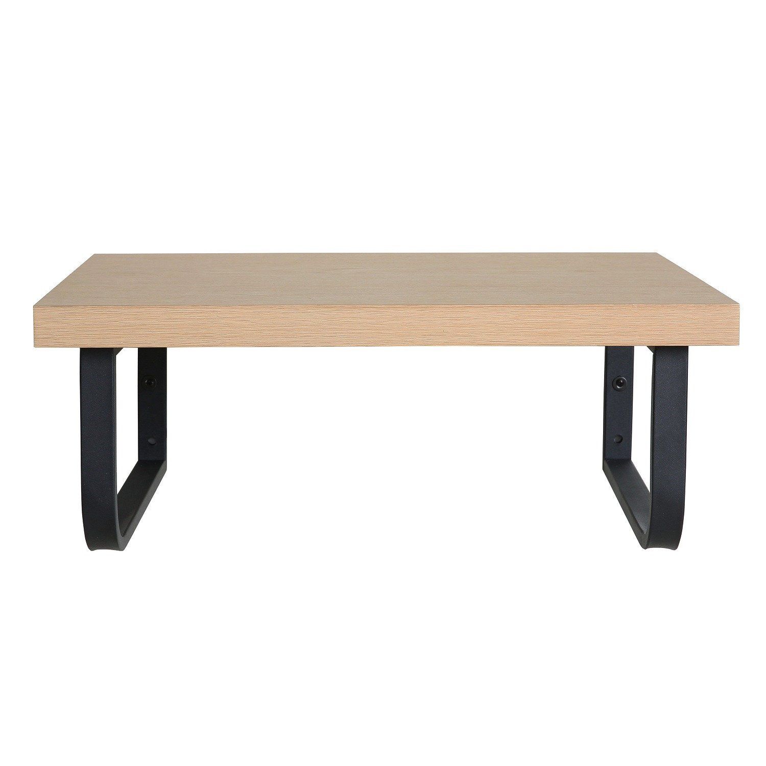 Plan de toilette suspendu pour vasque WILL - 60 cm + Equerres Métal Noir Mat
