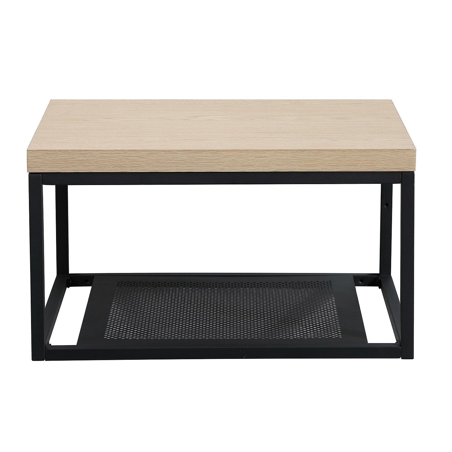 Plan de toilette suspendu pour vasque WILL - Ep. 12 cm L60 cm + Structure Métal Noir Mat - Décor Chê