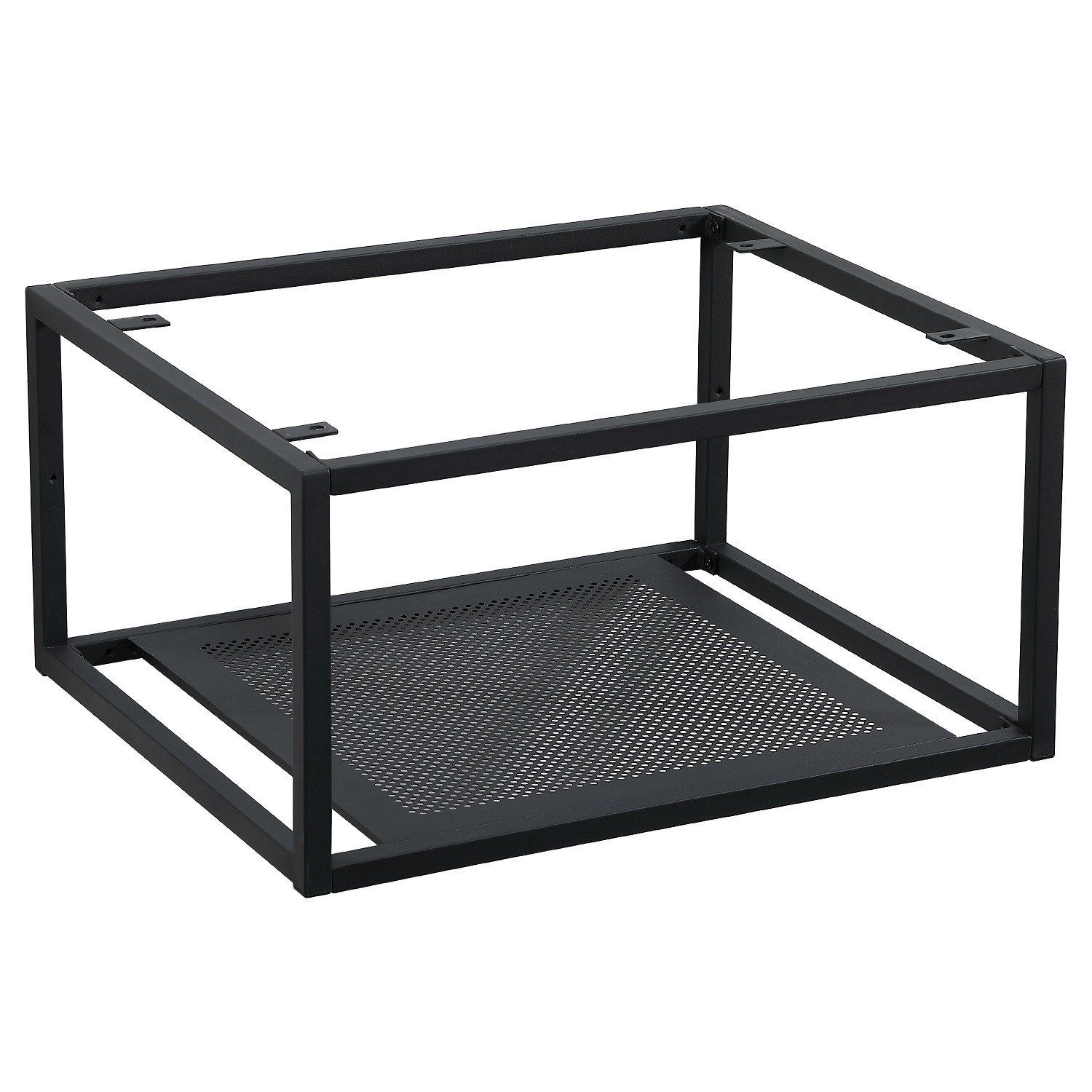 Plan de toilette suspendu pour vasque WILL - Ep. 12 cm L60 cm + Structure Métal Noir Mat - Décor Chê