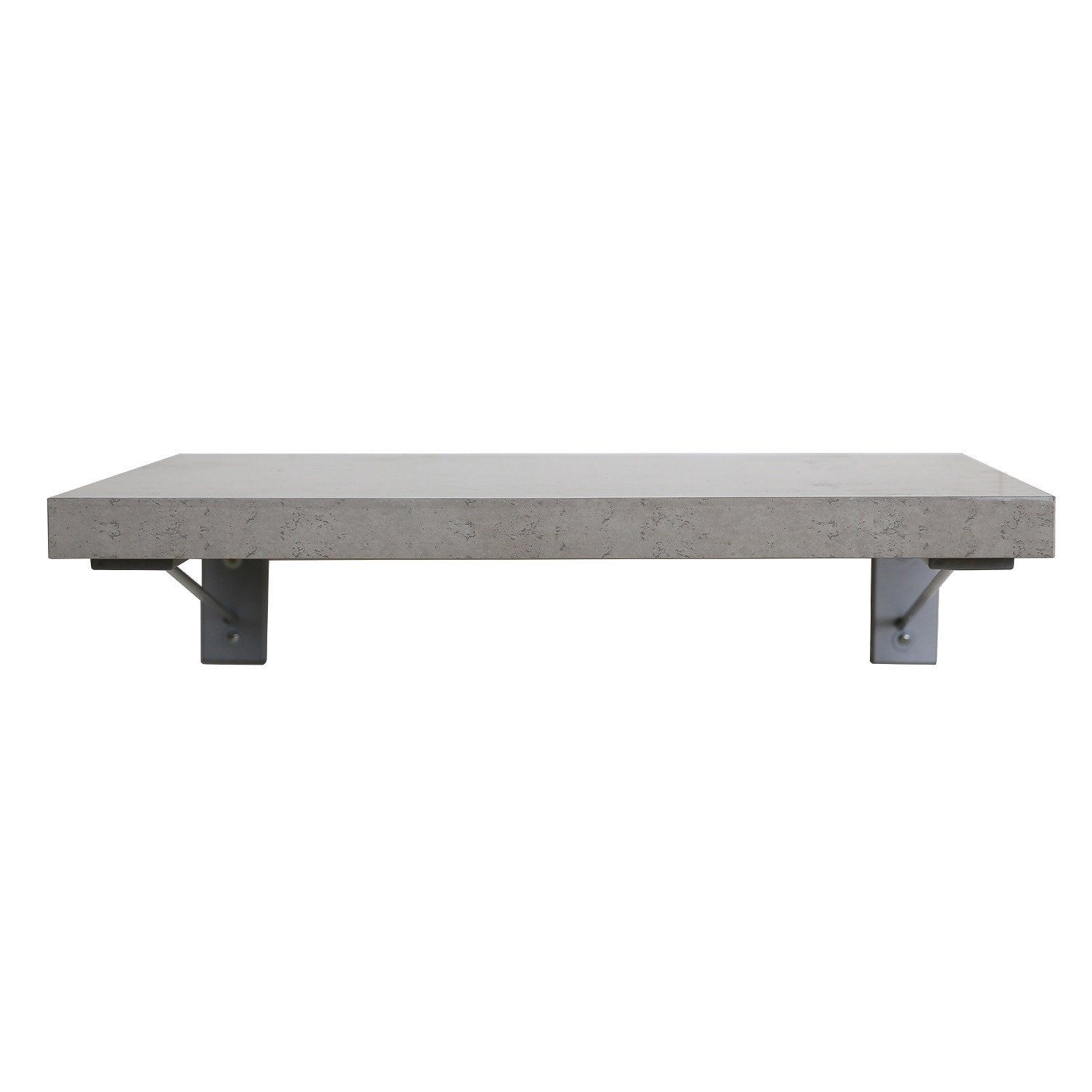 Plan de toilette suspendu pour vasque WILL - 60 cm + Equerres Invisibles - Décor Chêne / Effet Béton
