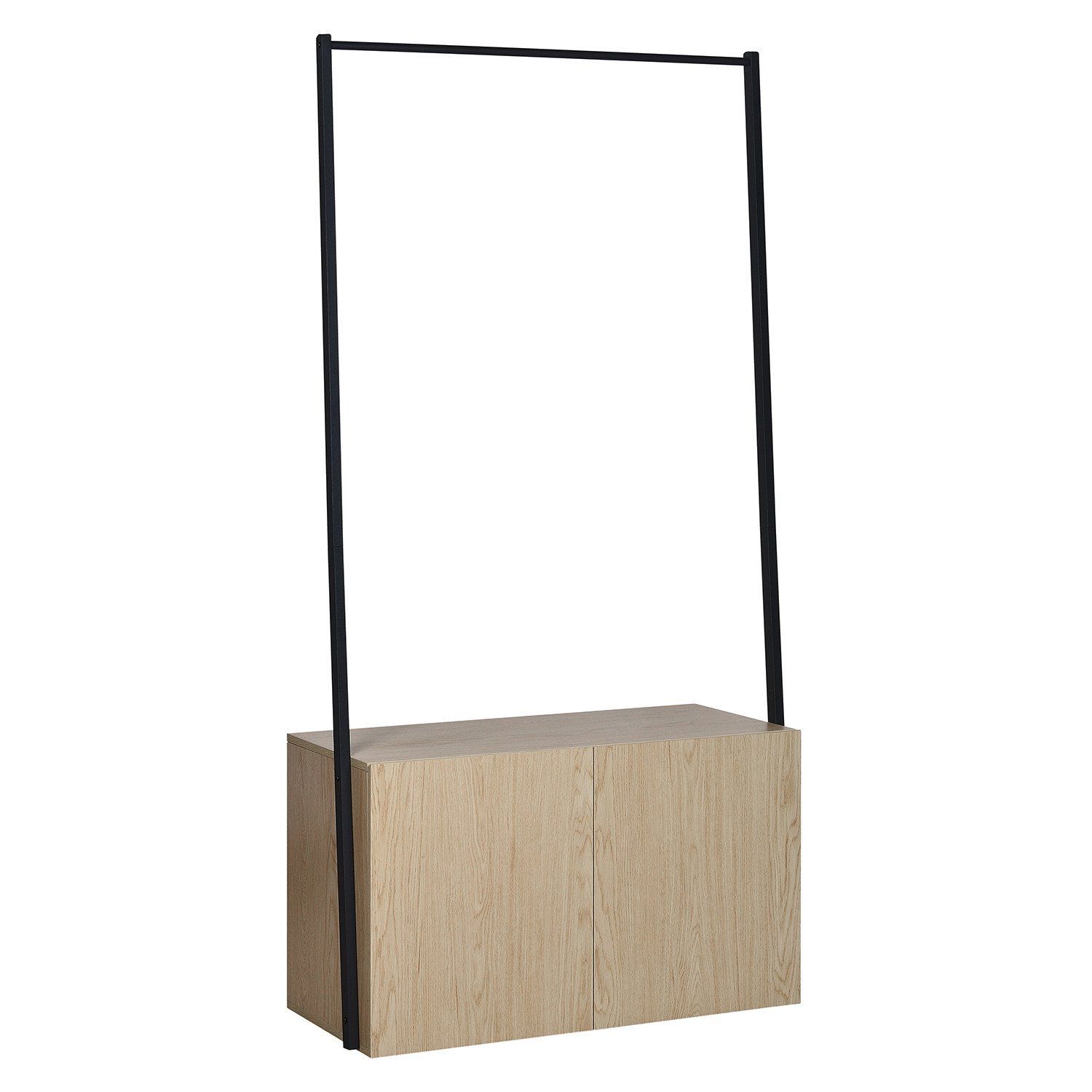 Portant vêtements en Bois et Métal Noir 90 cm - ALTA