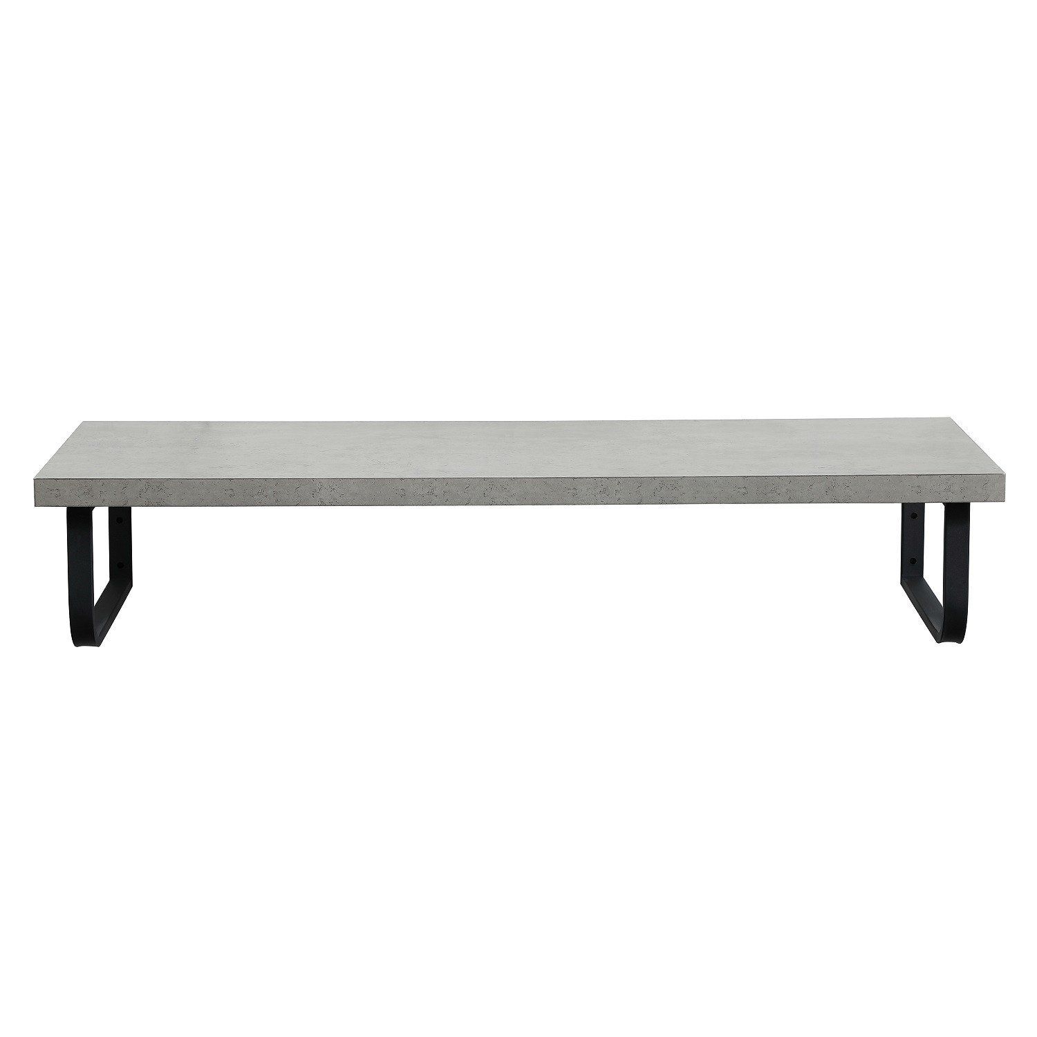 Plan de toilette suspendu pour vasque WILL - 120 cm + Equerres Métal Noir Mat - Décor Chêne / Effet 