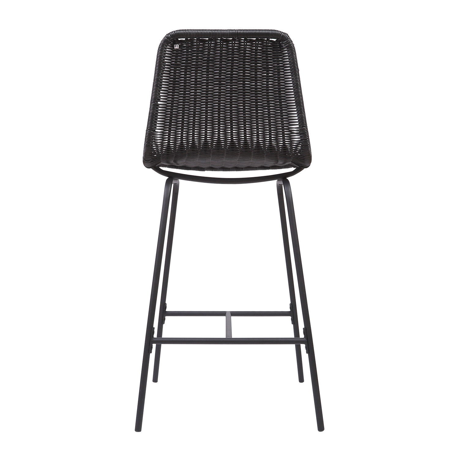 Tabourets de Bar Îlot Central Rotin et Métal - Coloris Noir KUTA | Lot de 2