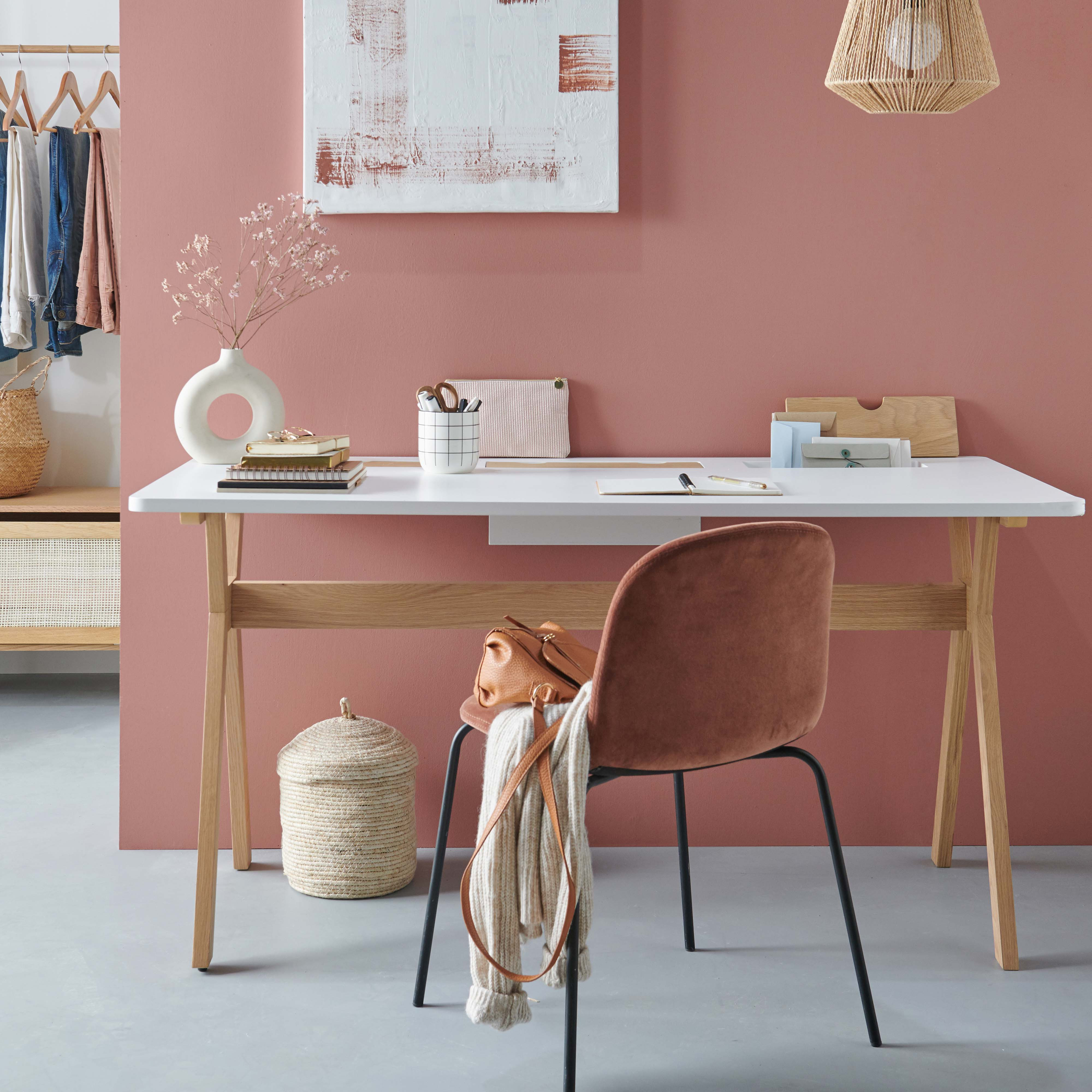 Bureau scandinave Bois/Blanc 150 cm Mobox