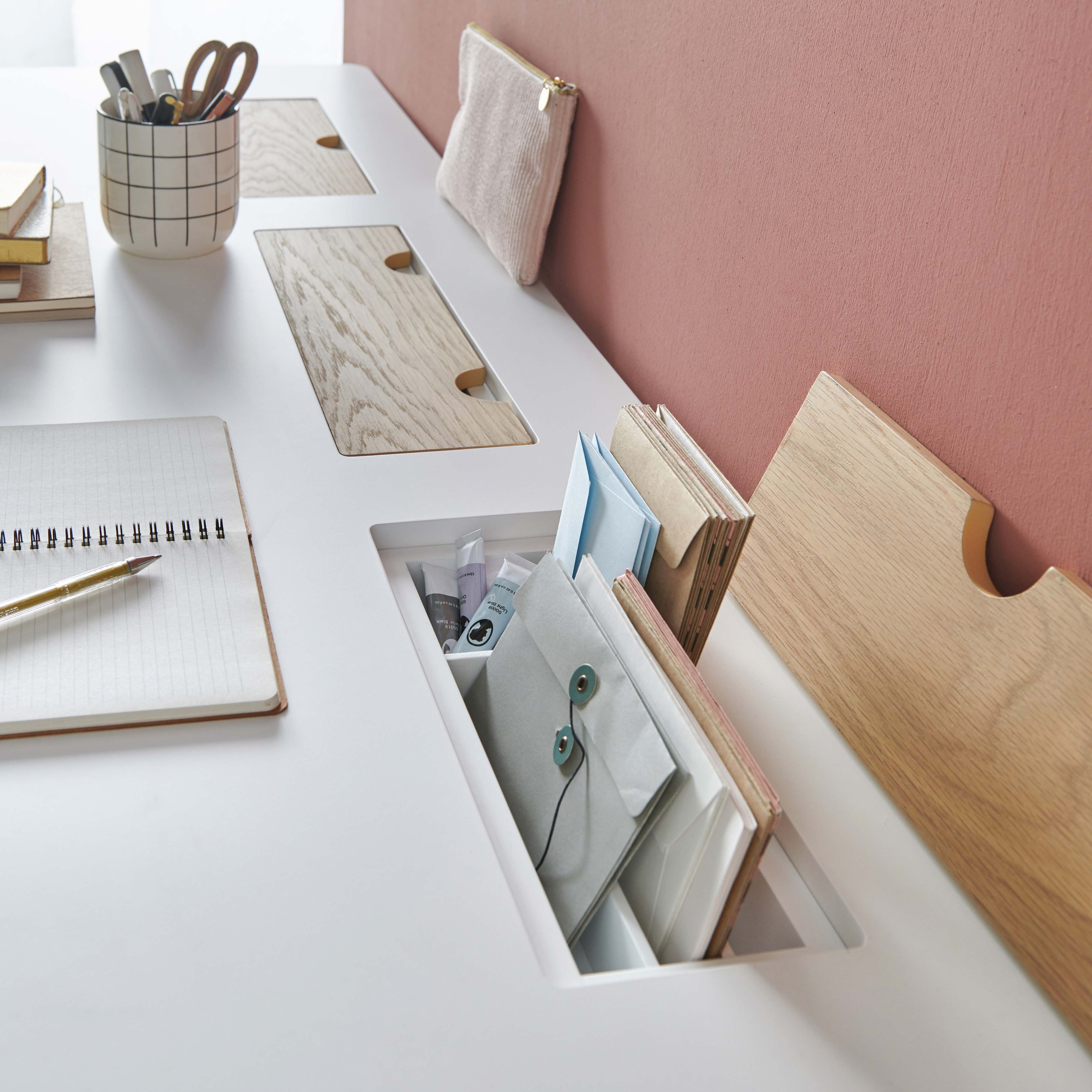 Bureau scandinave Bois/Blanc 150 cm Mobox