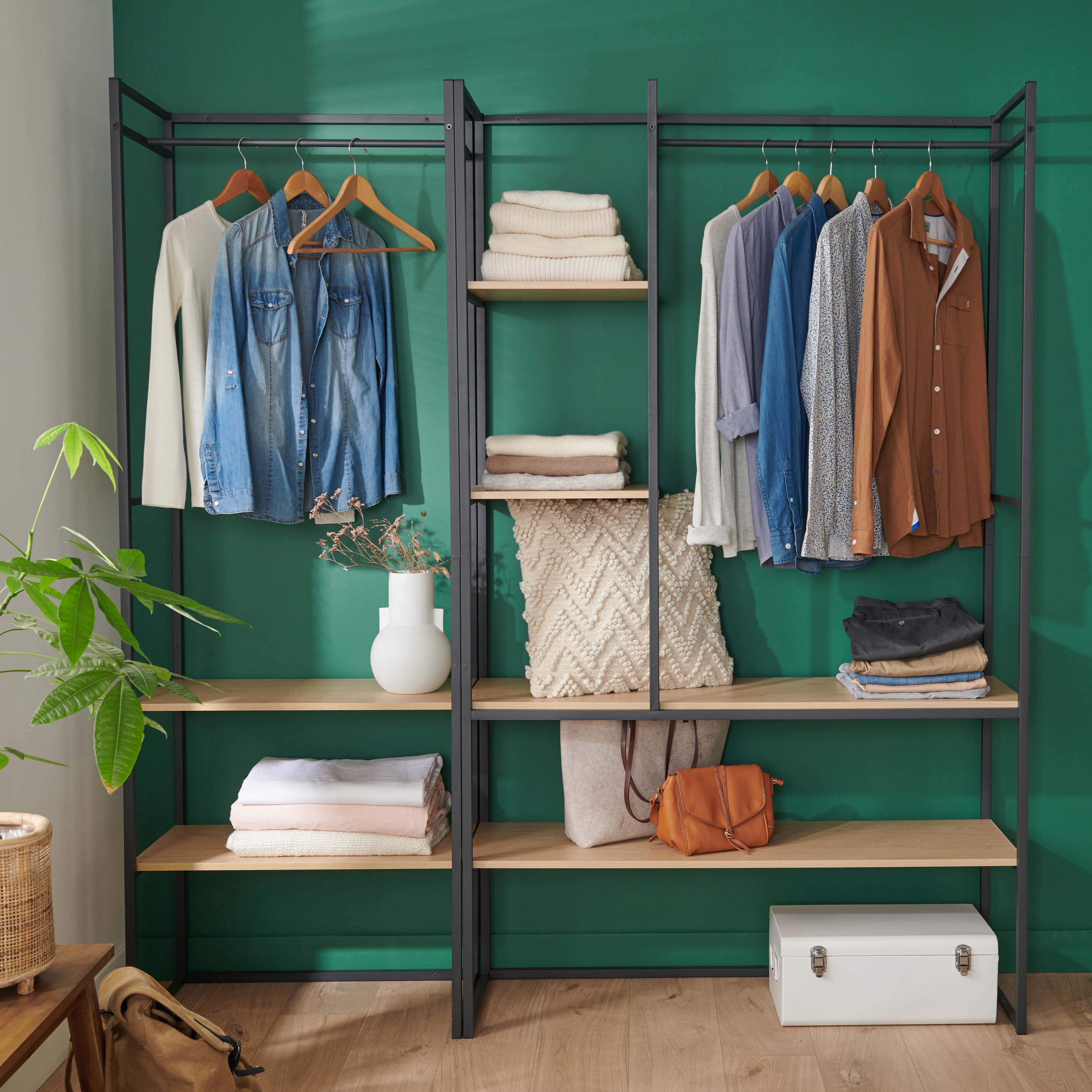 Portant Vêtements en Bois et Métal - Lot de 2 - ASHTON